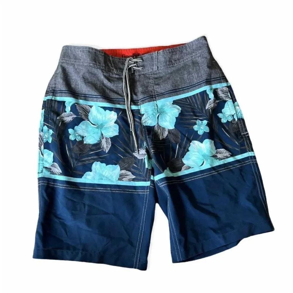 NWT Mens Goodfellow & Co 10” 4 Way Stretch Swimming Trunks Board Shorts - Sz 30